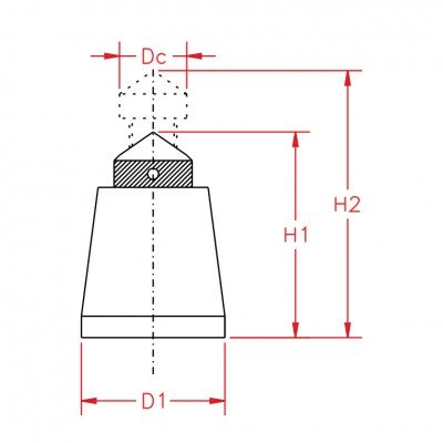 Screw-Jack-with-Conical-Head-and-Steel-Body-drawing
